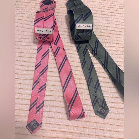 Set Of 2 TRENDHIM Men Ties Handmade 100% Silk - Picture 1 of 2